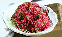 Beet and Chicken with Rice